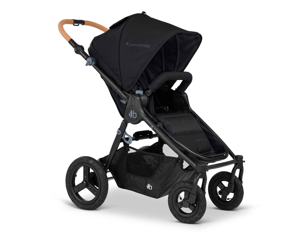 Bumbleride Era Reversible Stroller in Black - Premium Black Frame - Forwards Facing Seat View - Collection - 2022